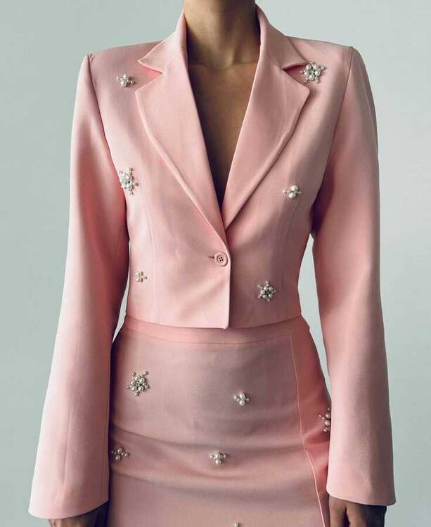 Adis Taşlı Takım- Pembe - 2