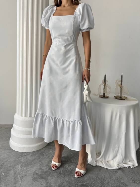 Aiden Midi Elbise - Mavi - 4