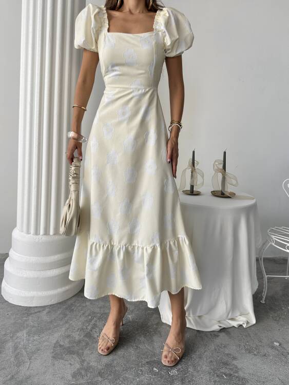 Aiden Midi Elbise - Sarı - 4