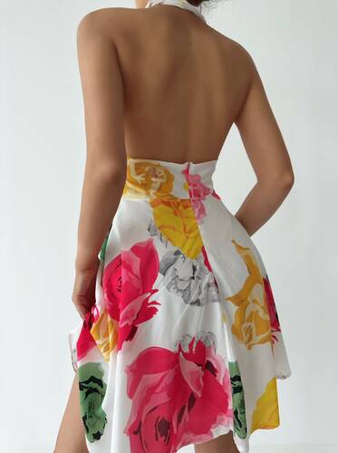 Alber Moss Elbise - Pembe Çiçekli