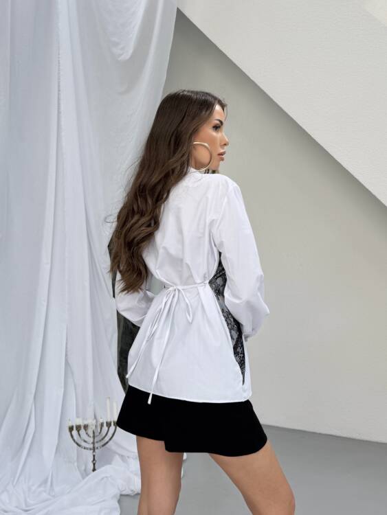 Alexan Dantel Detay Gömlek - Beyaz - 4