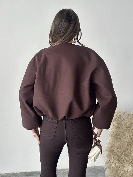 Amarant Bomber Ceket - Acı Kahve - 3