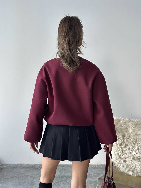 Amarant Bomber Ceket - Bordo - 2