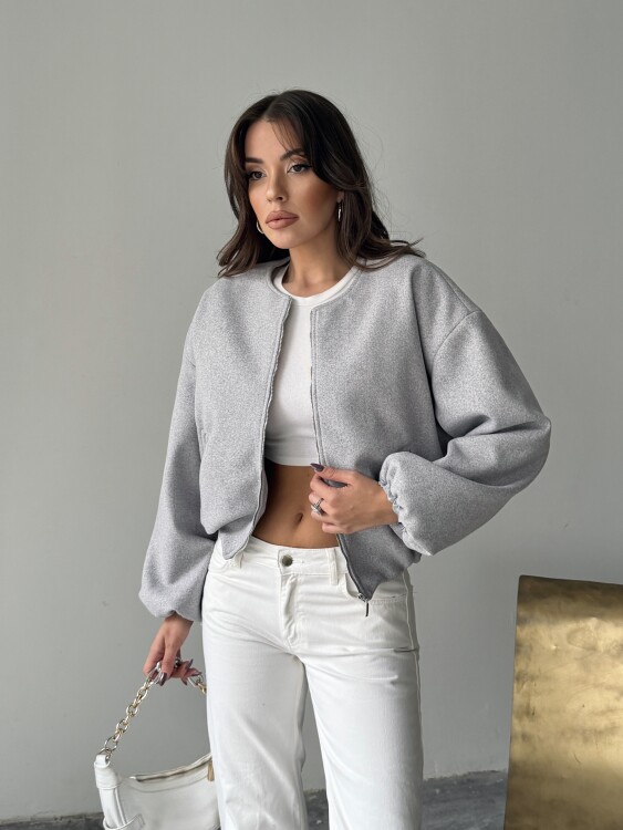 Amarant Bomber Ceket - Gri - Sevenday