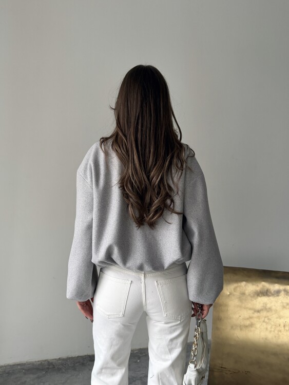 Amarant Bomber Ceket - Gri - 5