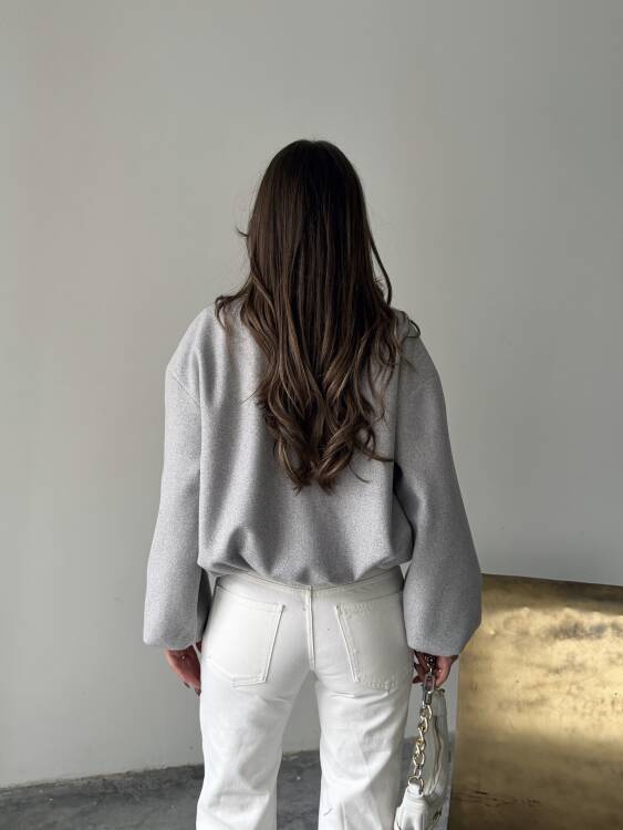 Amarant Bomber Ceket - Gri - 5