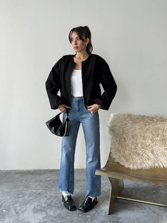 Amarant Bomber Ceket - Siyah - 4