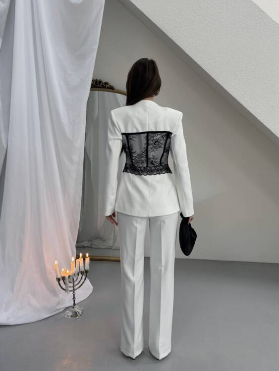 Anaell Dantel Detay Takım - Beyaz - 6