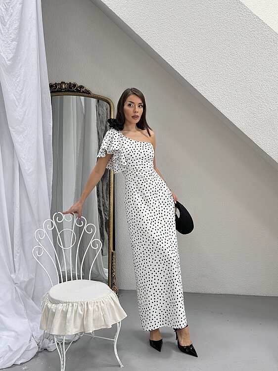 COLLİNS Puanlı Elbise - Beyaz - 4