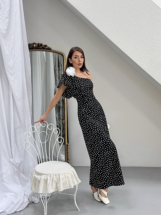 COLLİNS Puanlı Elbise - Siyah - 2