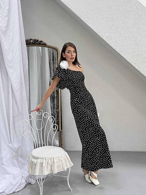 COLLİNS Puanlı Elbise - Siyah - 2