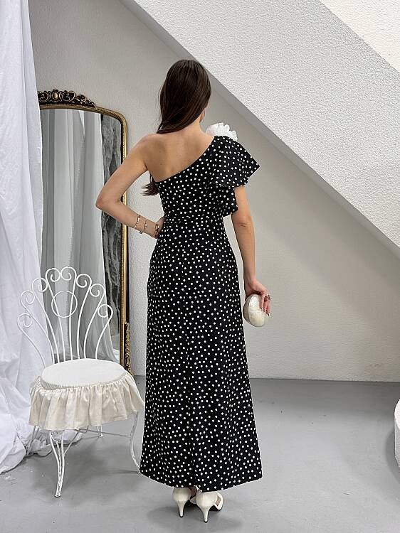 COLLİNS Puanlı Elbise - Siyah - 3