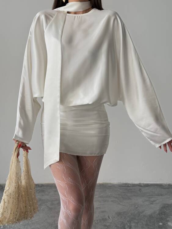 Anna Mini Elbise - Beyaz - 5