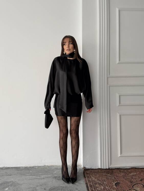 Anna Mini Elbise - Siyah - 3