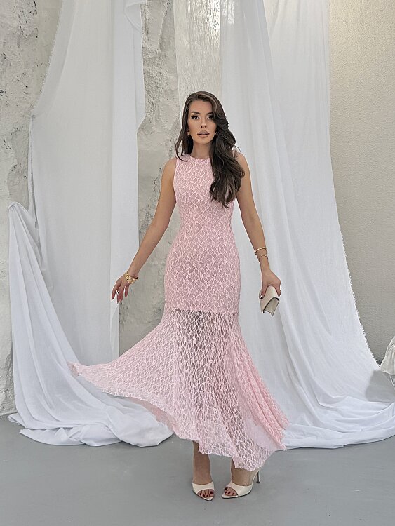 Annabel Brode Maxi Elbise - Pembe - 3