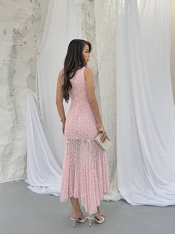 Annabel Brode Maxi Elbise - Pembe - 4