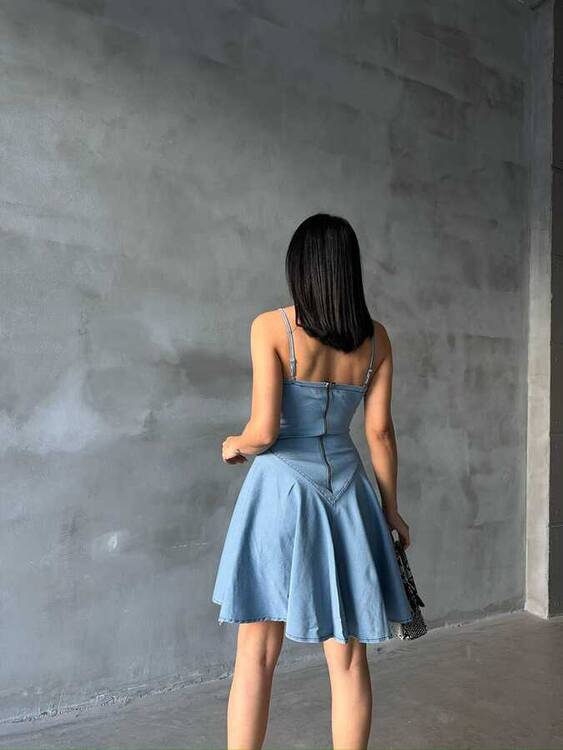 Arava Denim Elbise- Mavi - 2