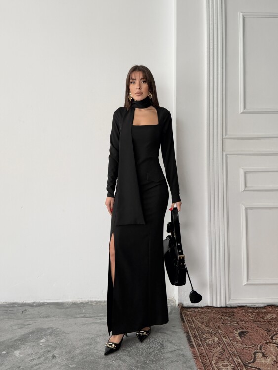 Aria Maxi Elbise - Siyah - 3