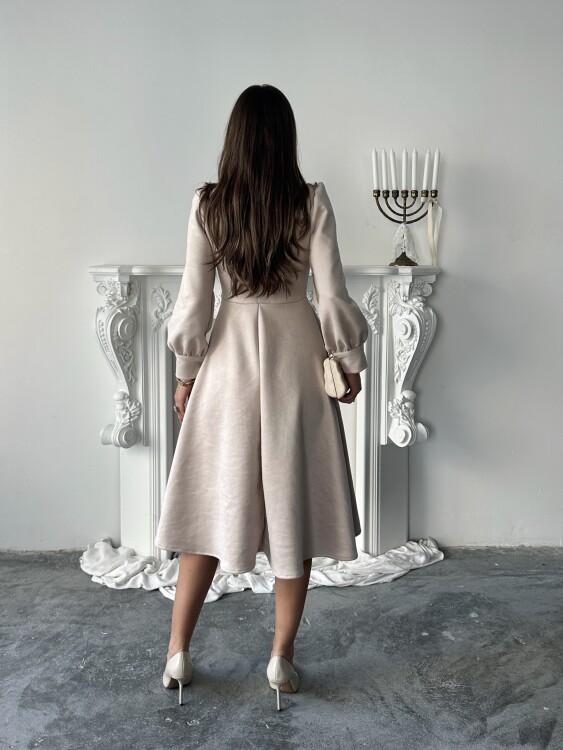 Aster Elbise - Bej - 5