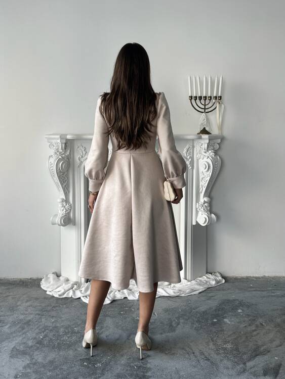 Aster Elbise - Bej - 5