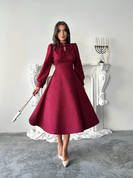 Aster Elbise - Bordo - 1