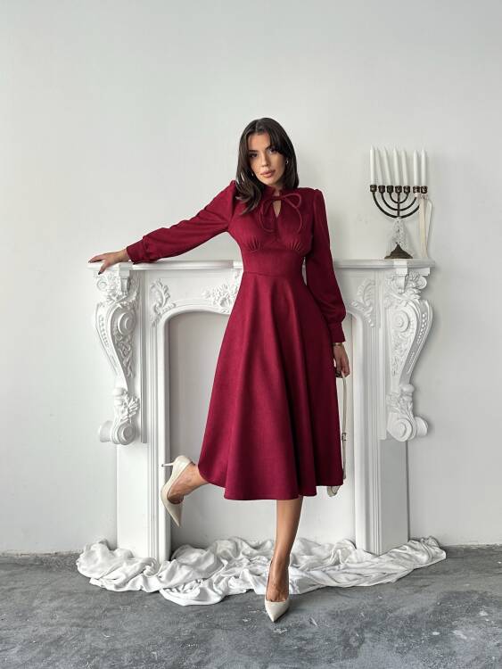 Aster Elbise - Bordo - 2