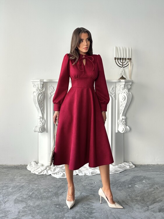 Aster Elbise - Bordo - 3