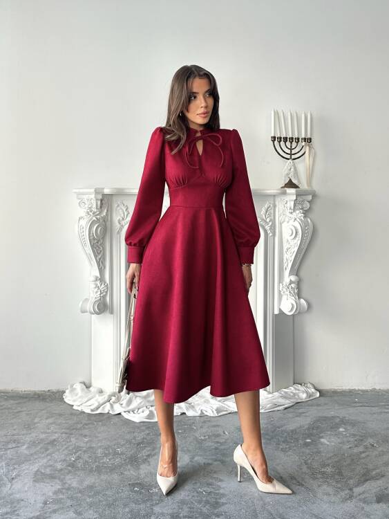 Aster Elbise - Bordo - 3