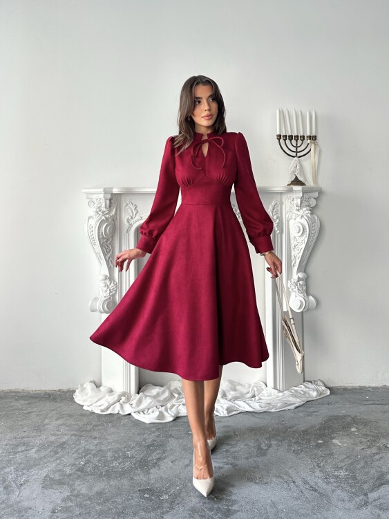 Aster Elbise - Bordo - 4