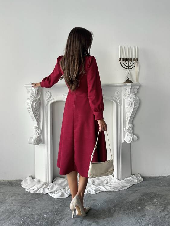 Aster Elbise - Bordo - 5