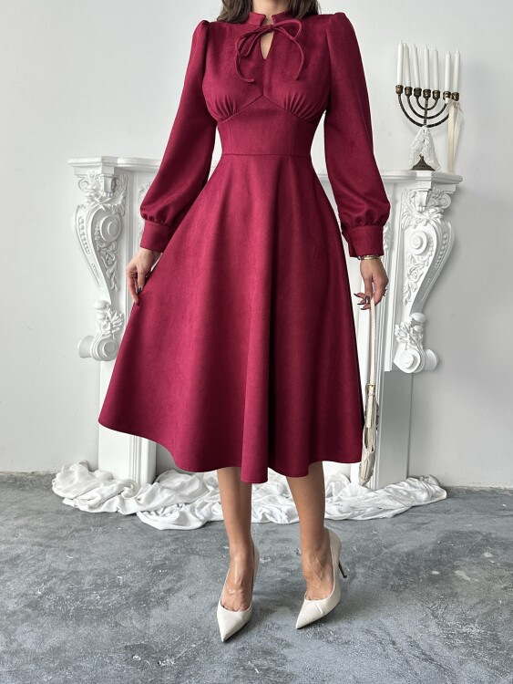 Aster Elbise - Bordo - 6