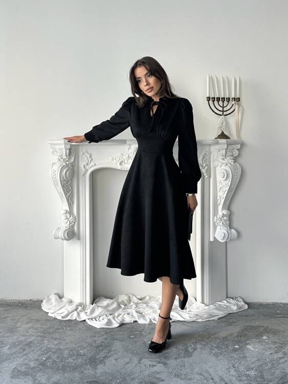 Aster Elbise - Siyah - 3