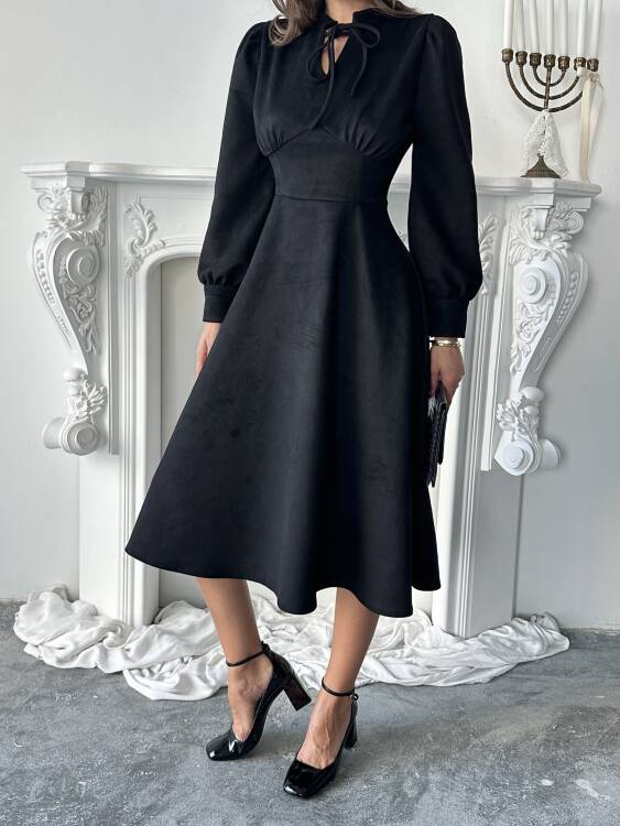 Aster Elbise - Siyah - 6