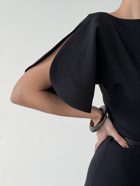 Ava Midi Elbise - Siyah - 4