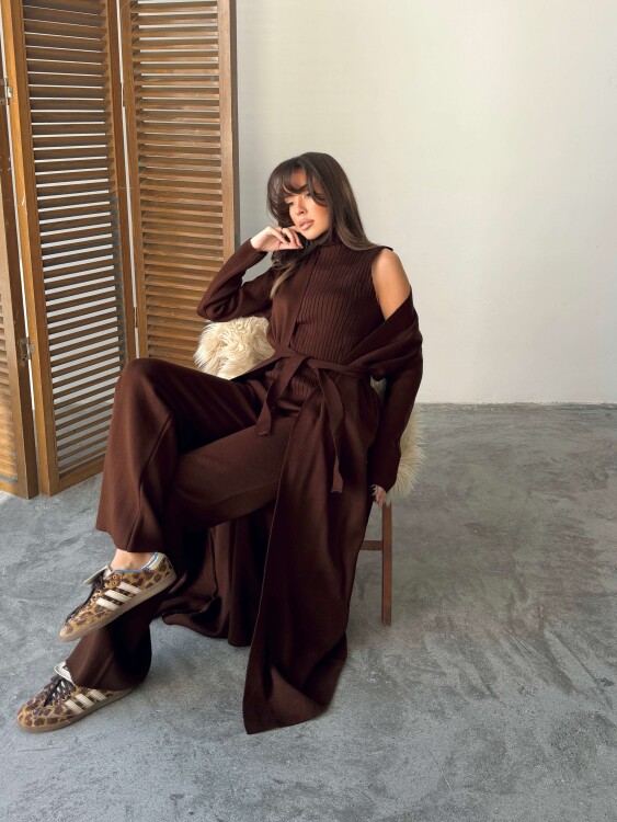 Bert Üçlü Triko Takım - Acı Kahve - 5