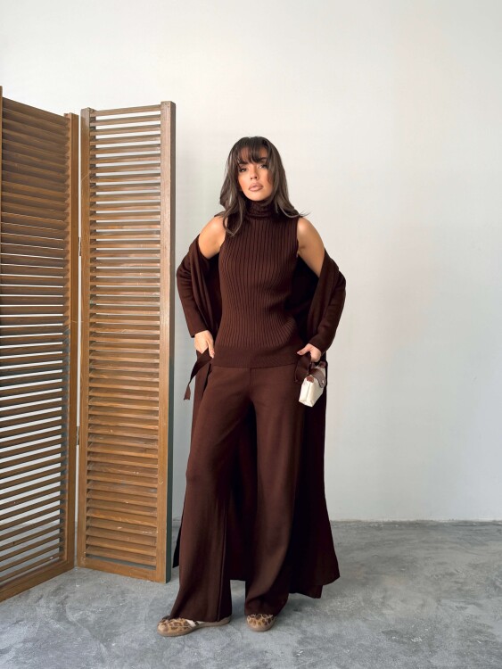 Bert Üçlü Triko Takım - Acı Kahve - Sevenday