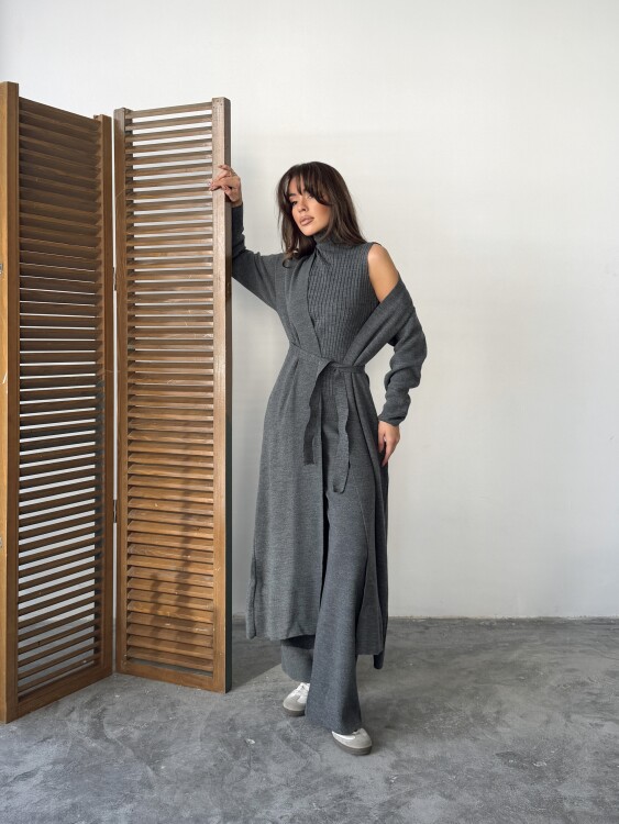 Bert Üçlü Triko Takım - Antrasit - 2