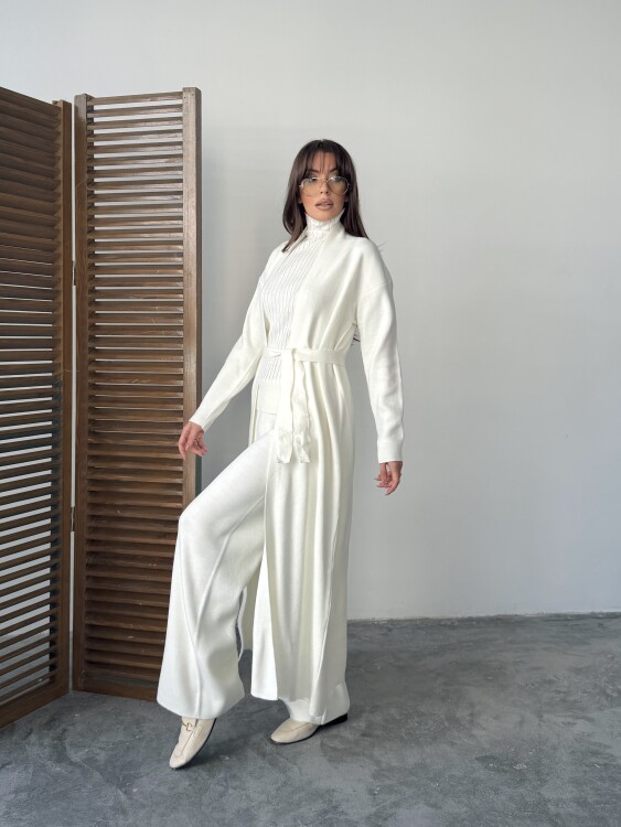 Bert Üçlü Triko Takım - Beyaz - 2