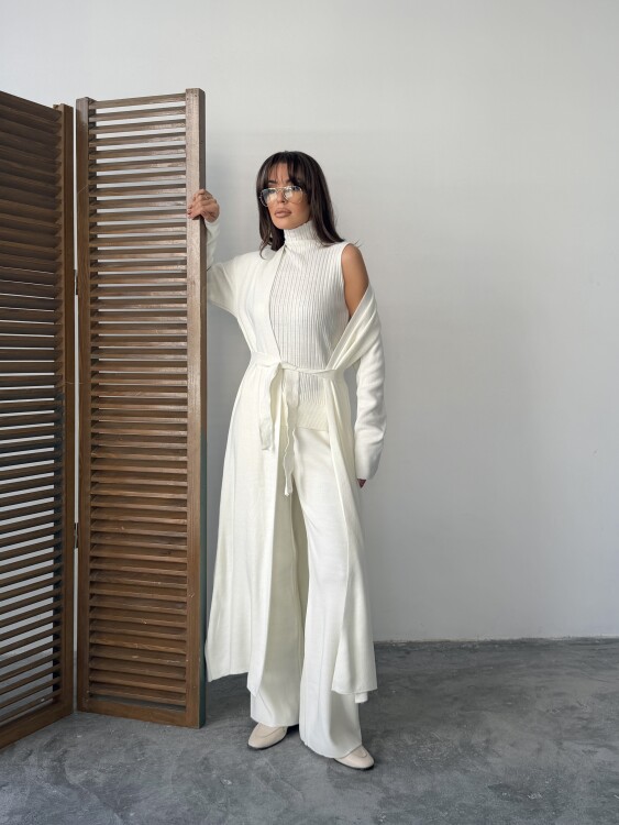 Bert Üçlü Triko Takım - Beyaz - 3