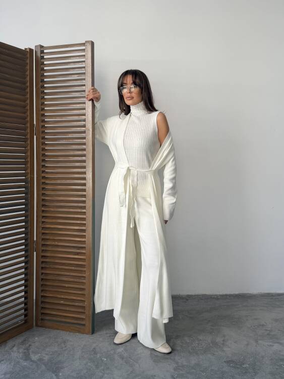 Bert Üçlü Triko Takım - Beyaz - 3