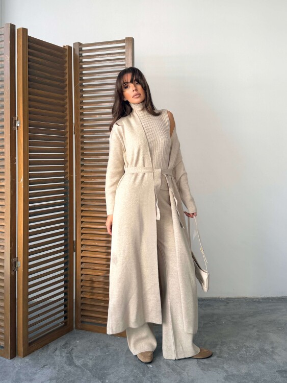 Bert Üçlü Triko Takım - Krem - Sevenday