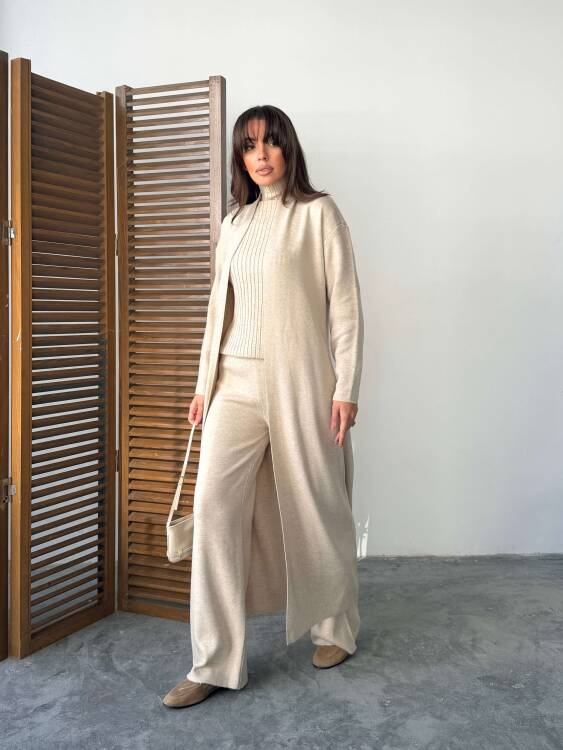 Bert Üçlü Triko Takım - Krem - 4