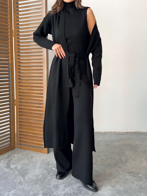 Bert Üçlü Triko Takım - Siyah - 6