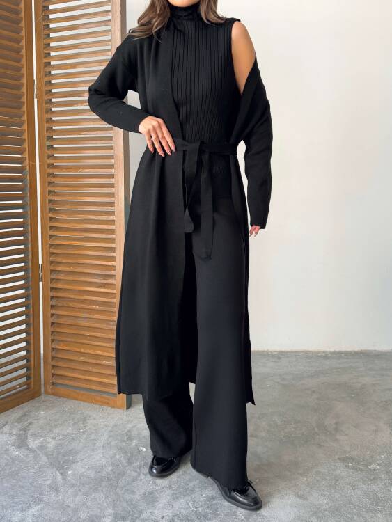 Bert Üçlü Triko Takım - Siyah - 6