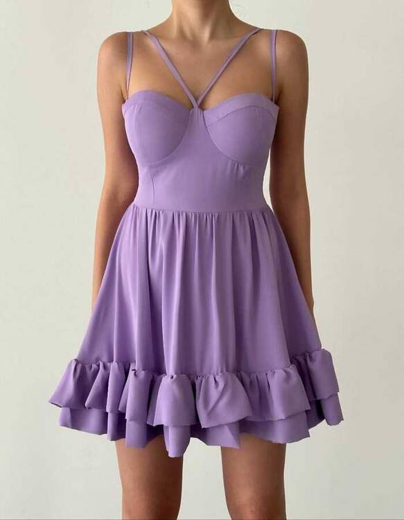 Besy Elbise- Lila - 1