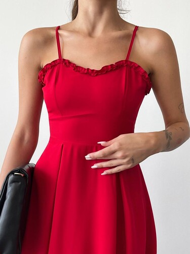 Blanca Elbise- Kırmızı - Thumbnail