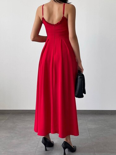 Blanca Elbise- Kırmızı - Thumbnail