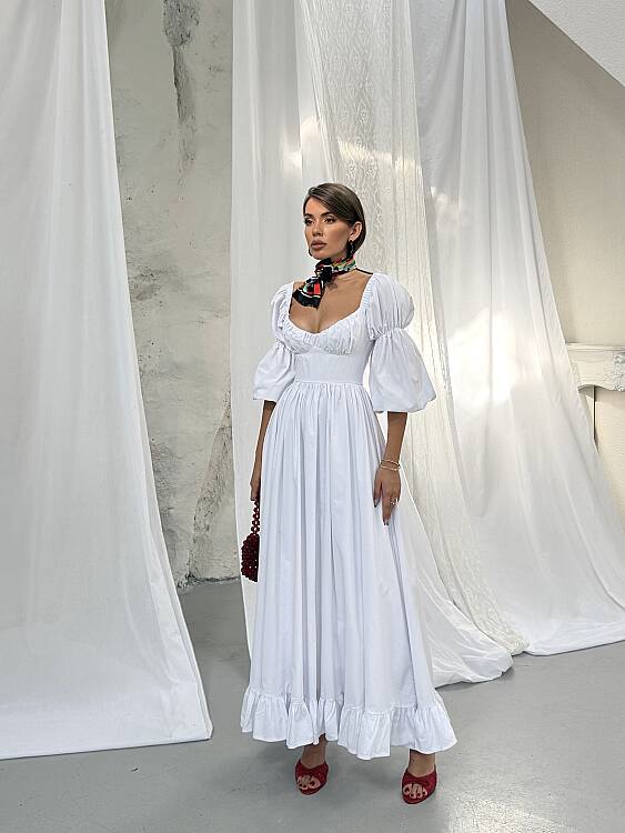 BLEEDING Maxi Elbise - Beyaz - 1