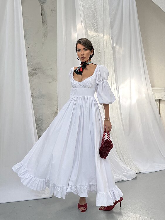 BLEEDING Maxi Elbise - Beyaz - 2