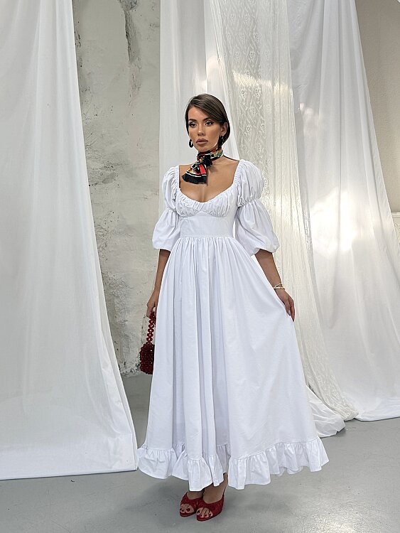 BLEEDING Maxi Elbise - Beyaz - 4